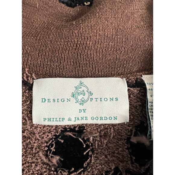 DESIGN OPTIONS BY PHILIP & JANE GORDON Fringe Terry Leopard Sweater Cardigan - Picture 6 of 10